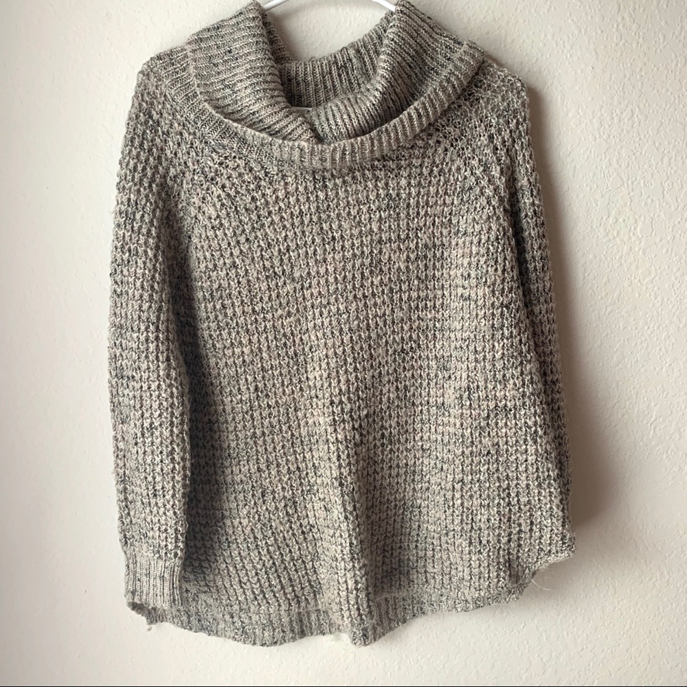 American Rag Cowl Neck Cozy Tan Knit Sweater
